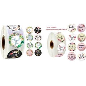 1000 1” Thank You Stickers